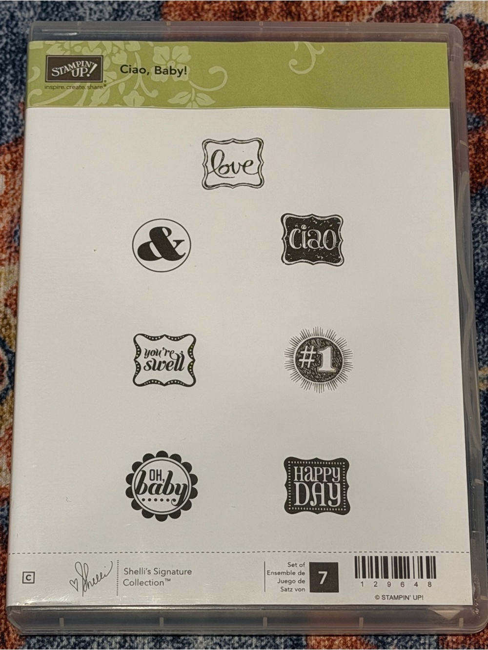 Stampin' Up! Ciao Baby Stamp Set - White and Olive